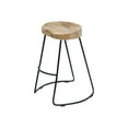 thumbnail image 1 of The Urban Port Antique Colonial Classy Wooden Barstool with Iron Legs (Long), 1 of 5