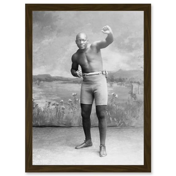 Jack Johnson Boxer Champion World Fist A4 Artwork Framed Wall Art Print