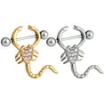thumbnail image 1 of Bague Barre d'Haltère pour Femmes à Motif Scorpion avec Strass, Bijou de Perçage Corporel, 1 of 6
