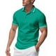 thumbnail image 2 of Blusa y camisa de manga corta con cuello vuelto para hombre, informal, lisa, de manga corta, con botones y cuello vuelto, de poliéster., 2 of 8