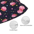 thumbnail image 3 of Goofa Cartoon Donut Planets Print Plush Throw Pillow Case, Soft Velvet with Hidden Zipper, Decorative Cushion Cover for Sofa, Bed, Car, and Home Décor-16"x24", 3 of 6