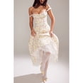 thumbnail image 2 of Resort-style slim-fit digital print halter lace trim maxi dress, 2 of 9
