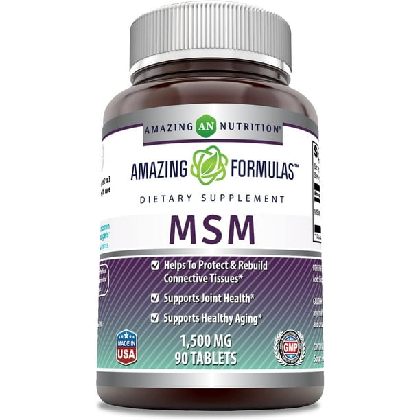 Amazing Formulas MSM (Methylsulfonylmethane) Dietary Supplement 1500mg