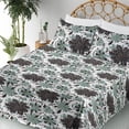 thumbnail image 3 of Ambesonne Spring Fitted & Flat Sheet with Shams 4 Pcs Set, Flowers Flora Scene Pattern, Full, Reseda Green Grey and White, 3 of 5