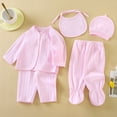 thumbnail image 1 of NIEWTR Newborn Baby Clothes Unisex Baby Clothes 4 Piece Layette Sets Cotton Newborn Clothes Gift Set Baby Gift Outfit for All Seasons(A-Pink,One Size), 1 of 4