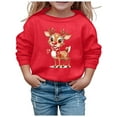 thumbnail image 1 of MIASHUI Sweatshirts de Noël pour Enfants Pull Imprimé Décontracté à Manches Longues, Rouge, 3-4 Ans, 1 of 4