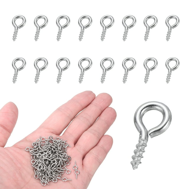 250 Pack Crochets à Vis, M1.2x10mm Boulons à Illets en Acier Inoxydable 304