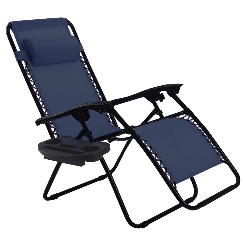 Folding Zero Gravity Chair Outdoor Picnic Camping Sunbath Beach Chair with Utility Tray Reclining Lounge Chairs - image 2 of 10