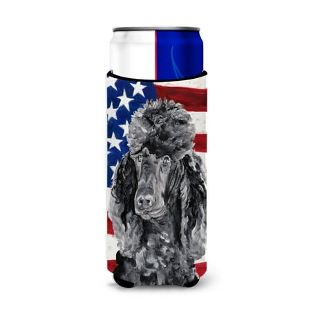 

Carolines Treasures SC9626MUK Black Standard Poodle with American Flag USA Ultra Beverage Insulators for slim cans