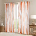 thumbnail image 2 of jejeloiu Graffiti Geometric Line Blackout Curtains Set of 2 (52x84 Each),Orange White Window Curtains For Men Women, 2 of 6