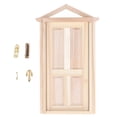 thumbnail image 2 of Mini Puerta De Madera, Material De Abedul, Puerta En Miniatura, Artesanía Fina, 4 Rejillas Para Decoración De Casa De Muñecas 1:12, 2 of 7