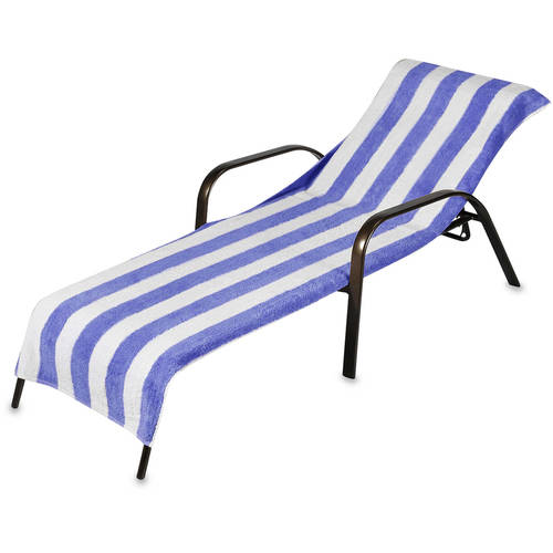 Beach Towel Style Terry Stripe Chaise Lounge Cover 28