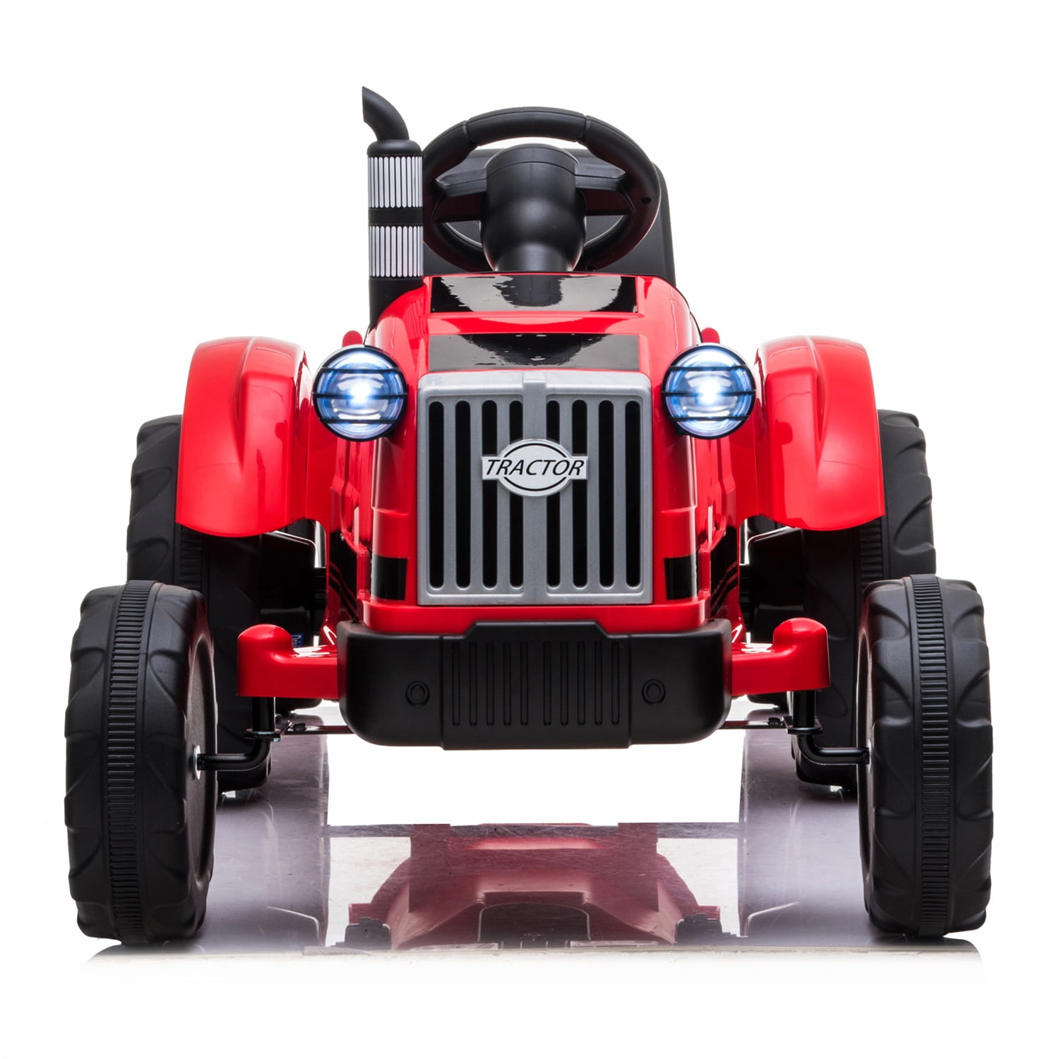 Lowestbest Ride on Toys Tractor with Trailer, 3-Gear-Shift Ground Loader for Kid, Red Lowestbest Ride on Toys Tractor with Trailer, 3-Gear-Shift Ground Loader for Kid, Red