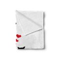 thumbnail image 2 of Love Soft Flannel Fleece Throw Blanket, Cats Romance Heart Shaped Tails Birds Animal Silhouettes Valentines Theme, Cozy Plush for Indoor and Outdoor Use, 70" x 90", Red Black White, by Ambesonne, 2 of 5