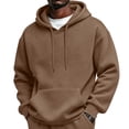 thumbnail image 2 of Dwellite Men's Oversized Hoodie Waffle Knit Sweatshirts Casual Hooded Pullover Athletic Hoodie with Pocket Coffee M, 2 of 8