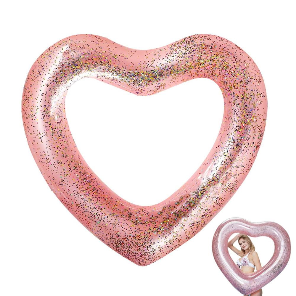 Laideyi Heart Inflatable Pool Heart Shaped Pool Float Loungers Tube