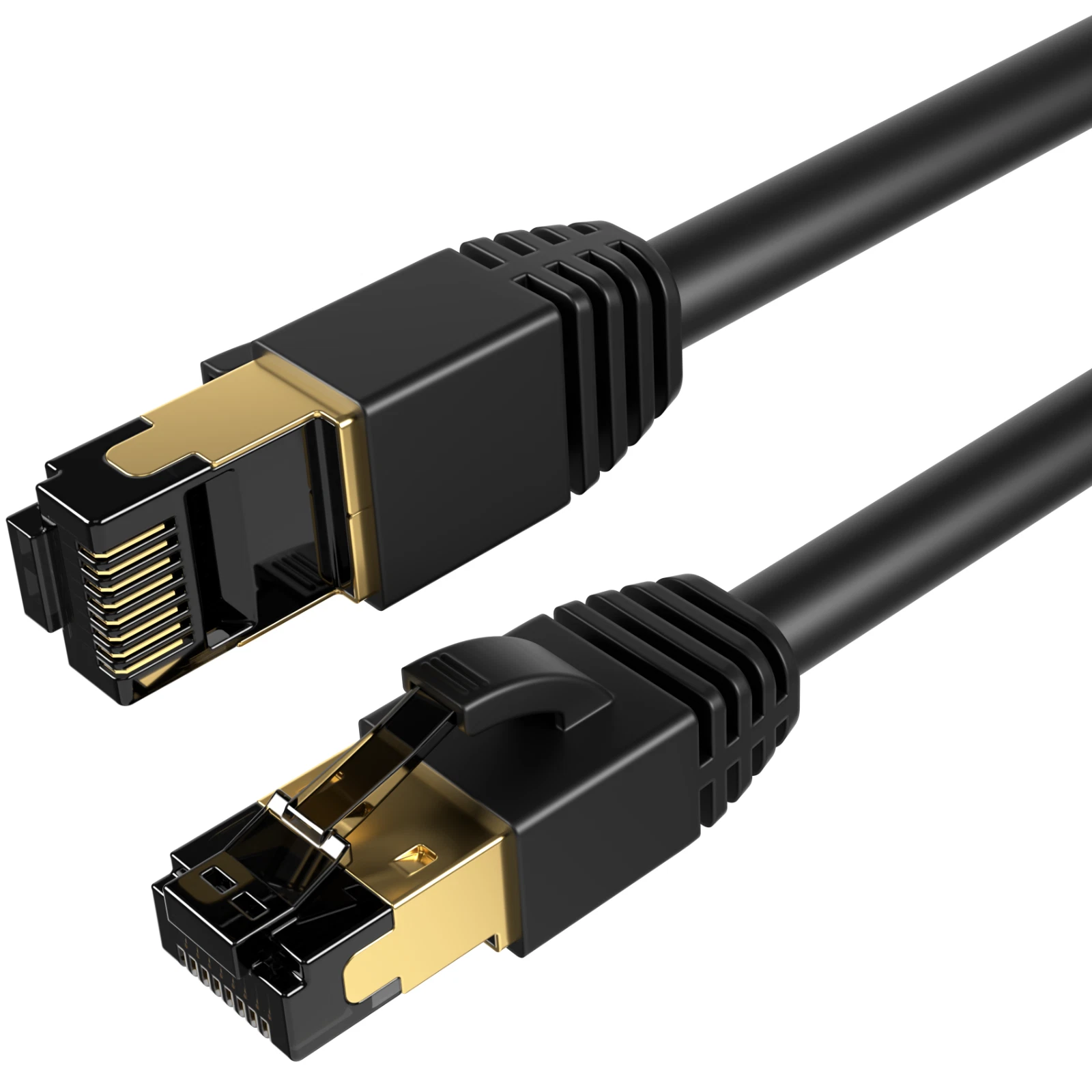 Cat8 3-Pack of 7FT Network Ethernet Patch Cable, 2000Mhz Internet Wire, For Router, Modem, PC, Laptop, TVs, Printer Cord, Consoles for Home and Office, Black, Cables Direct Online