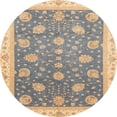 thumbnail image 1 of Ahgly Company Machine Washable Indoor Round Abstract Yellow Area Rugs, 8' Round, 1 of 7