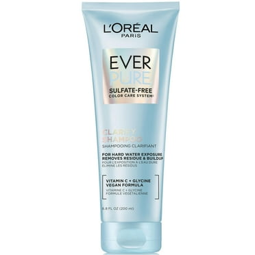 Pack of 2 - Loreal Paris Clarify Sulfate Free Shampoo With Antioxidants, Clarifying Shampoo For Hard Water Exposure And Styling Build-Up, Everpure, 6.8 Fl Oz Packaging May Vary