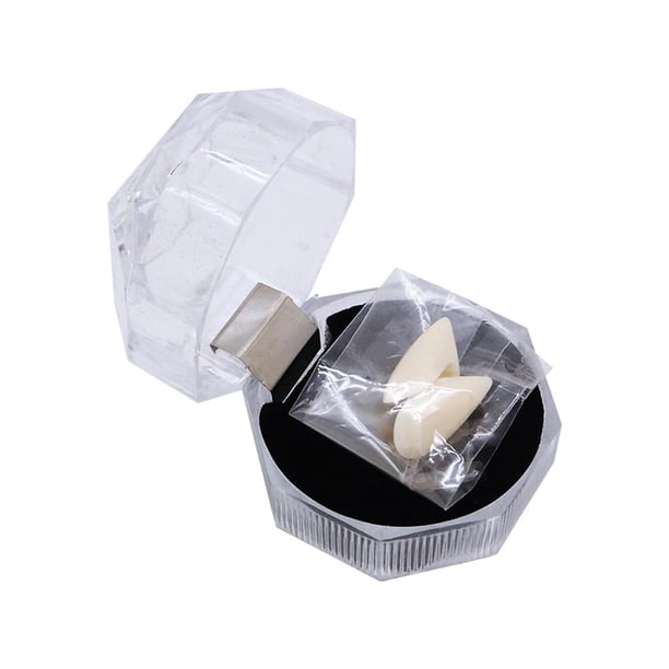Kit De 4 Colmillos De Vampiro Con Adhesivo – 3 Tamaños (13, 15 Y 17 Mm) Para Adultos Y Niños, Perfecto Para Disfraces De Halloween Y Cosplay