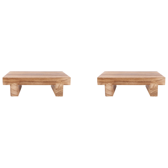 2X Wooden Step Stool for Adults, Bed Stool for High Beds, Kitchen, Bathroom, Closet, Great Wood Step Stool for Adults,2 * stool,Wood color
