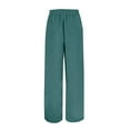 thumbnail image 3 of uikmnh Boys Casual Corduroy Pants Elastic Waist Drawstring Loose Fit Wide Leg Palazzo Trousers with Pockets for Kids Color:Mint Green,Size:5-6 Years, 3 of 8