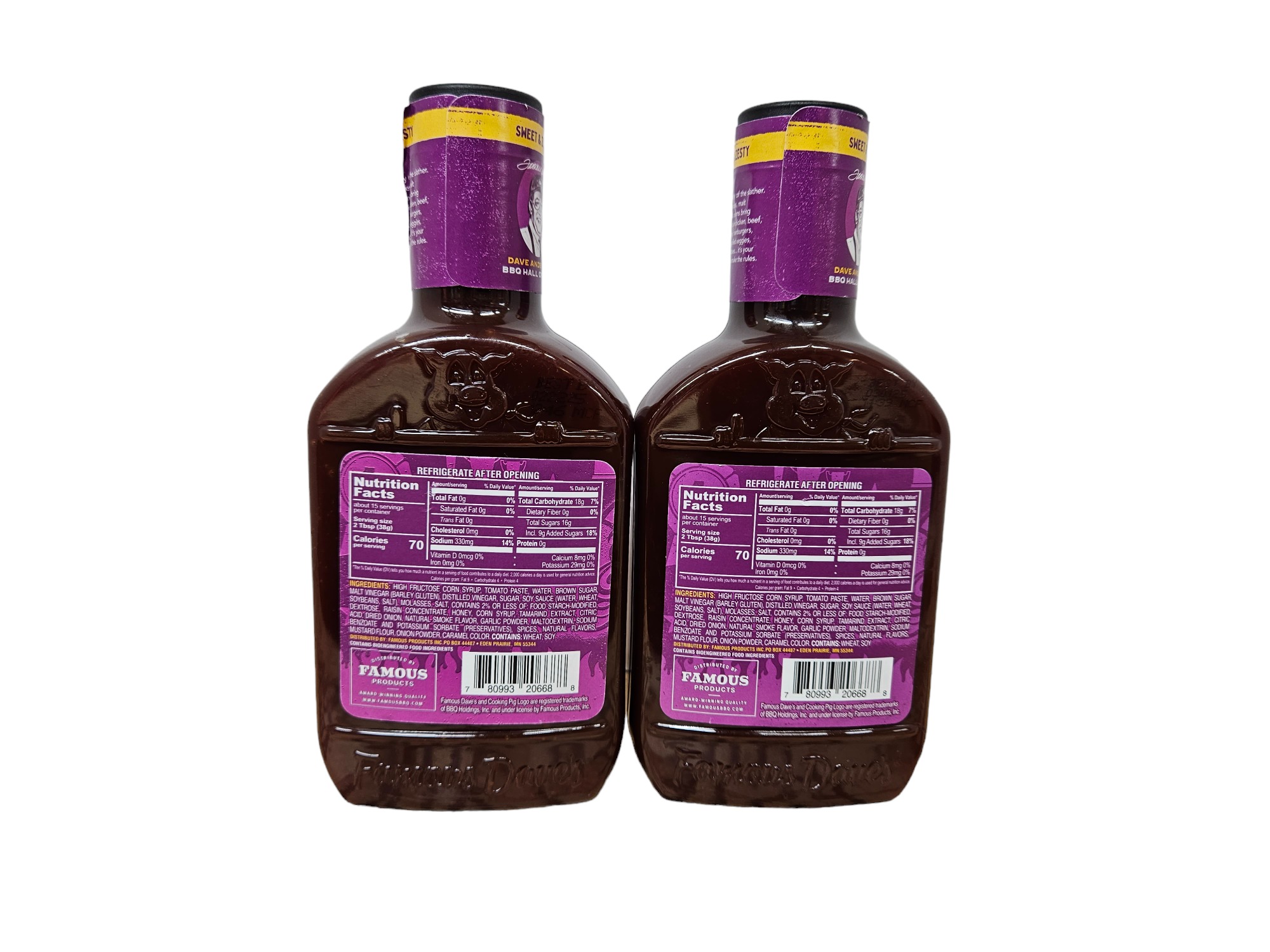 Famous Dave's Sweet & Zesty BBQ Sauce, 2 Pack - Walmart.com
