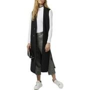 Topshop Women's  Sleeveless Maxi Duster, Size 6 US (fits like 2-4) - Black