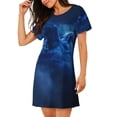 thumbnail image 2 of Fotbe Pegasus Night Sky Bata de Dormir para Mujer con Estampado, Camisón de Algodón de Manga Corta, Ropa de Dormir Casual, 2 of 6