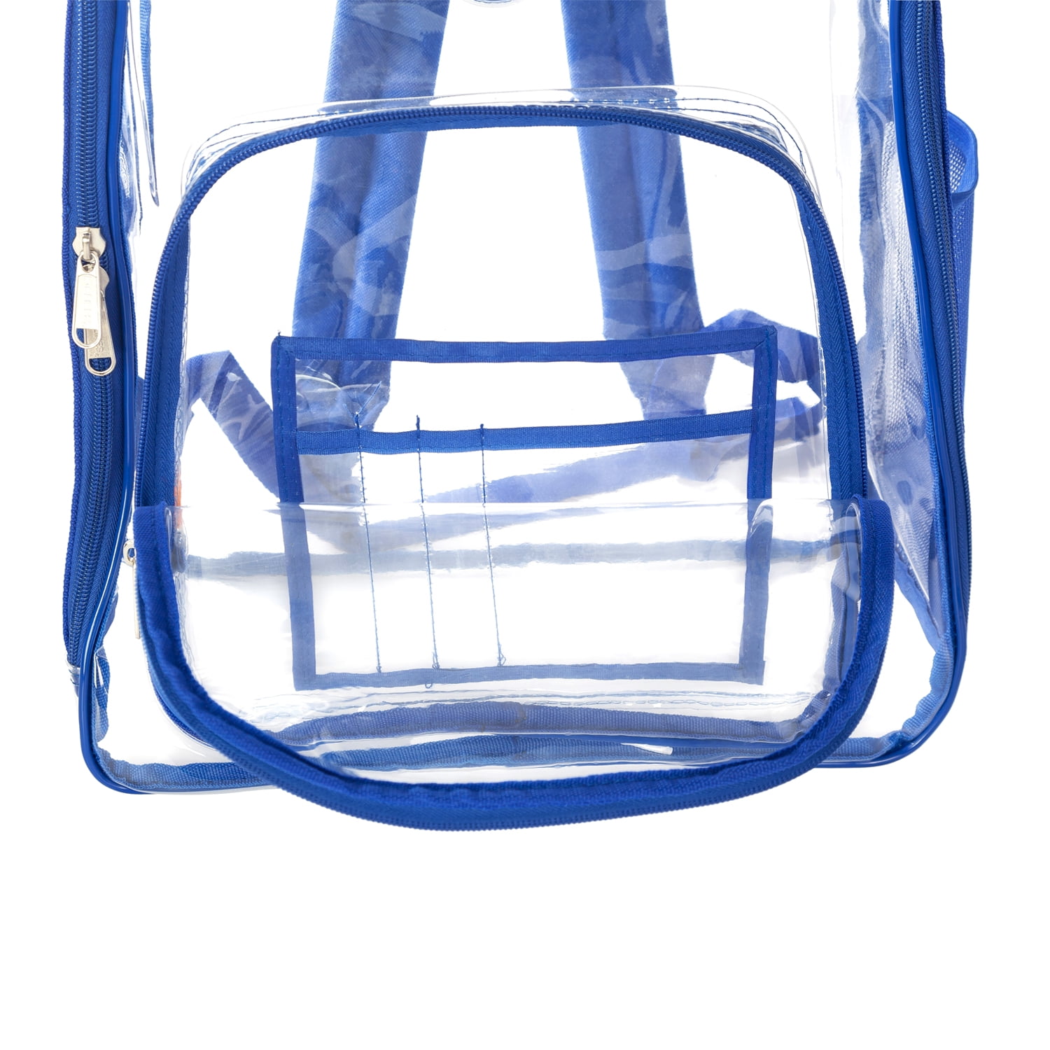 K-Cliffs Unisex Clear Transparent PVC 17" School Backpack in Royal, Teen-Adult