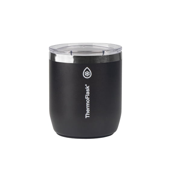 Vaso ThermoFlask Lowball de doble pared, 300 ml, color negro azabache