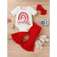 thumbnail image 3 of Canis Newborn Baby Girls Cotton Tops Romper Floral Pants 3Pcs Outfits Set Clothes, 3 of 8
