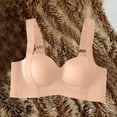 thumbnail image 4 of Arnsht Push Up Bras for Women Support Padded Plus Size Wide Band Underwire Back Smoothing T-Shirt Bra Beige L, 4 of 4