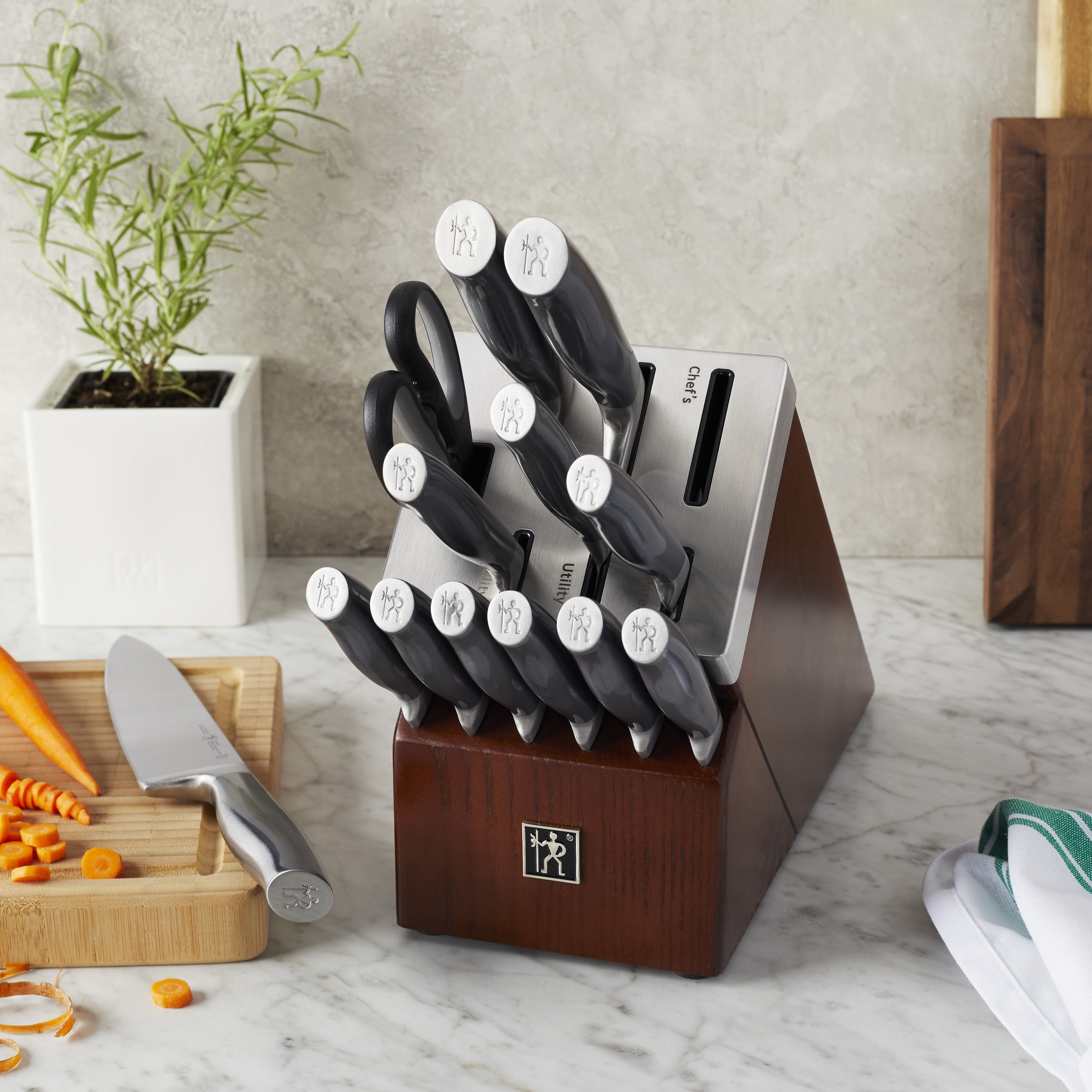 J.A. Henckels International Graphite 14-pc Self-Sharpening Knife Block Set