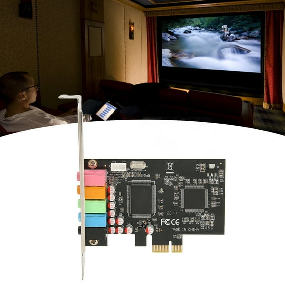 Computer Internal Sound Cards, PCIE 5.1 Sound Card 24bit 48KHz Support Playback Recording PCB Material for Desktop Computer
