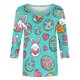 thumbnail image 2 of TaTaai Women Loose Fit Casual T-Shirt Easter Print Crew Neck Three Quarter Sleeve Pullover Top Ladies Spring Street Daily Wear No Fading Breathable High-Rated Fashion Top Gift, 2 of 7