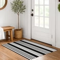 thumbnail image 5 of iOhouze Outdoor Rugs Black and White Striped Porch Rug 2.3 x3.6 ft Outdoor Doormats Front Door Rug Washable Door Mat Kitchen Entryway Bedroom Laundry Room, 5 of 6