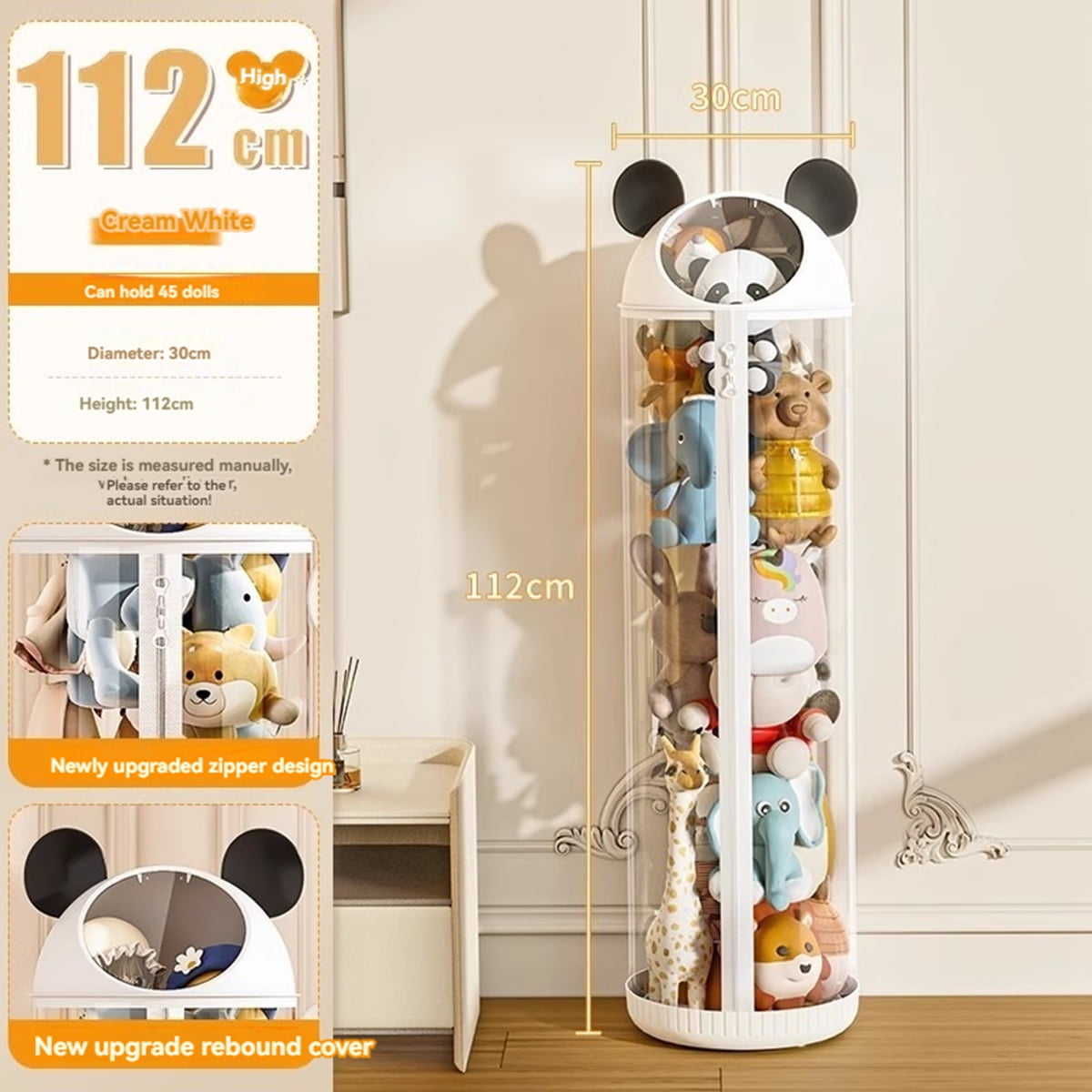 YAHOM Rangement Pour Jouets En Peluche, Organiseur Pour Chambre D'enfant, Bricolage, Transparent, Durable Et Robuste En PVC