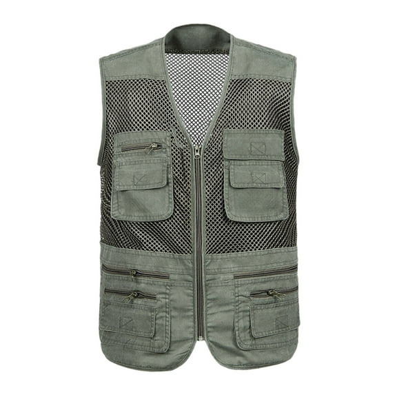 Dpytoraw Men's Summer Outdoor Work Hiking Travel Photo Fishing Vest With Pockets
