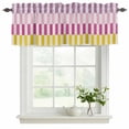 thumbnail image 2 of Colorful Stripe Valances for Windows, Decorative Rod Pocket Window Valance Curtains, Modern Pink Purple Yellow Vertical Striped Short Curtain Drapes for Kitchen/Living Room, 2 Panels, 42" W x 18" L, 2 of 8