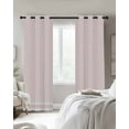 thumbnail image 3 of Farmhouse Pink White Striped Blackout Curtains 96 Inches Long for Bedroom, Modern Stripes Thermal Insulated Room Darkening Black Out Window Curtain Panels Grommet Drapes for Living Room, 3 of 8