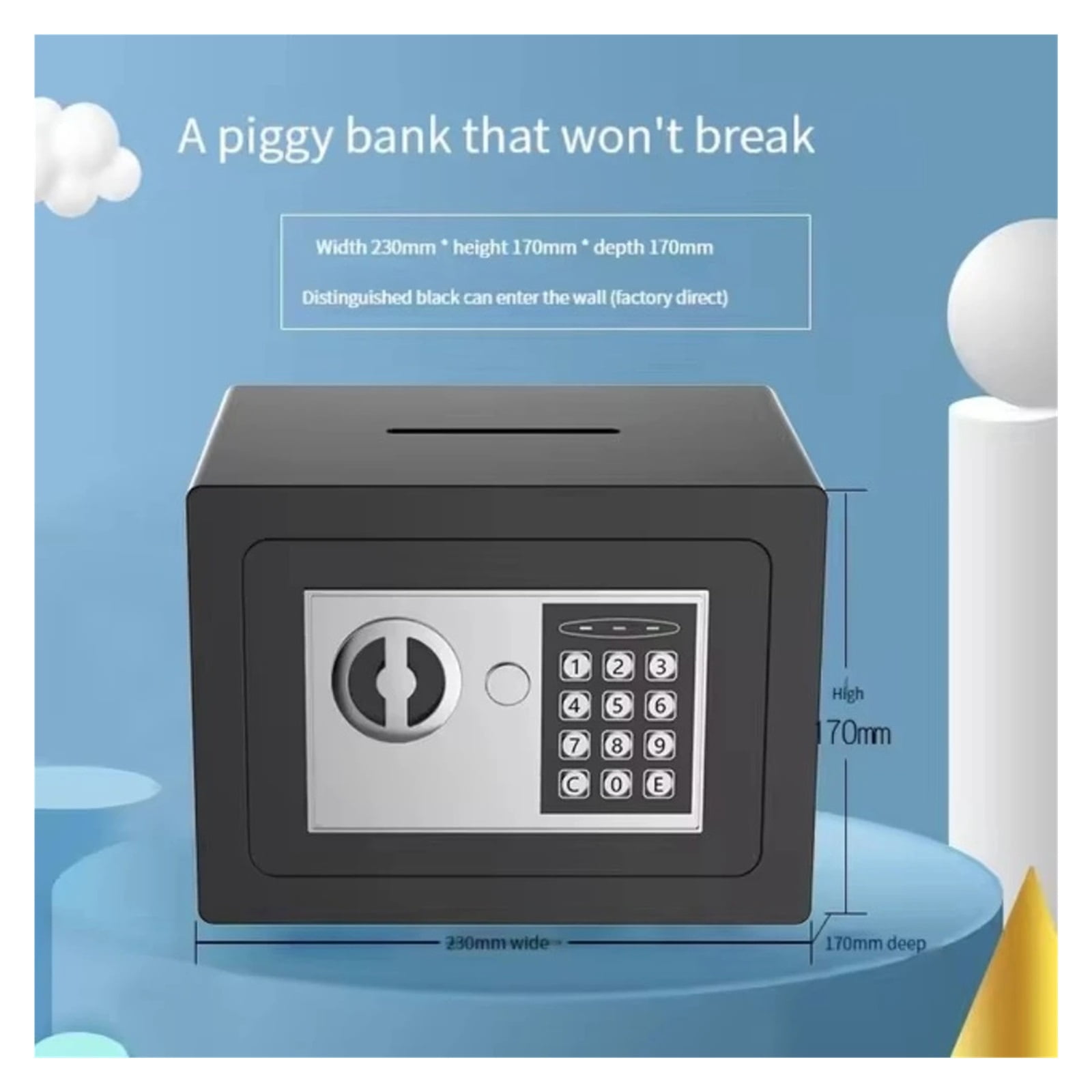 Digital Safe Box Safety Money Gun Electronic Lock Safe Fireproof Safes For Home Strongbox Small Cash Security Lockable Storage ,Fireproof Resistant Insulation