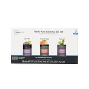 Mainstays, Lavender, Orange, & Patchouli 100% Pure Essential Oil 3-pack, 0.5 fl oz Amber Glass Bottle, Aromatherapy Gift Set, 3 Pieces