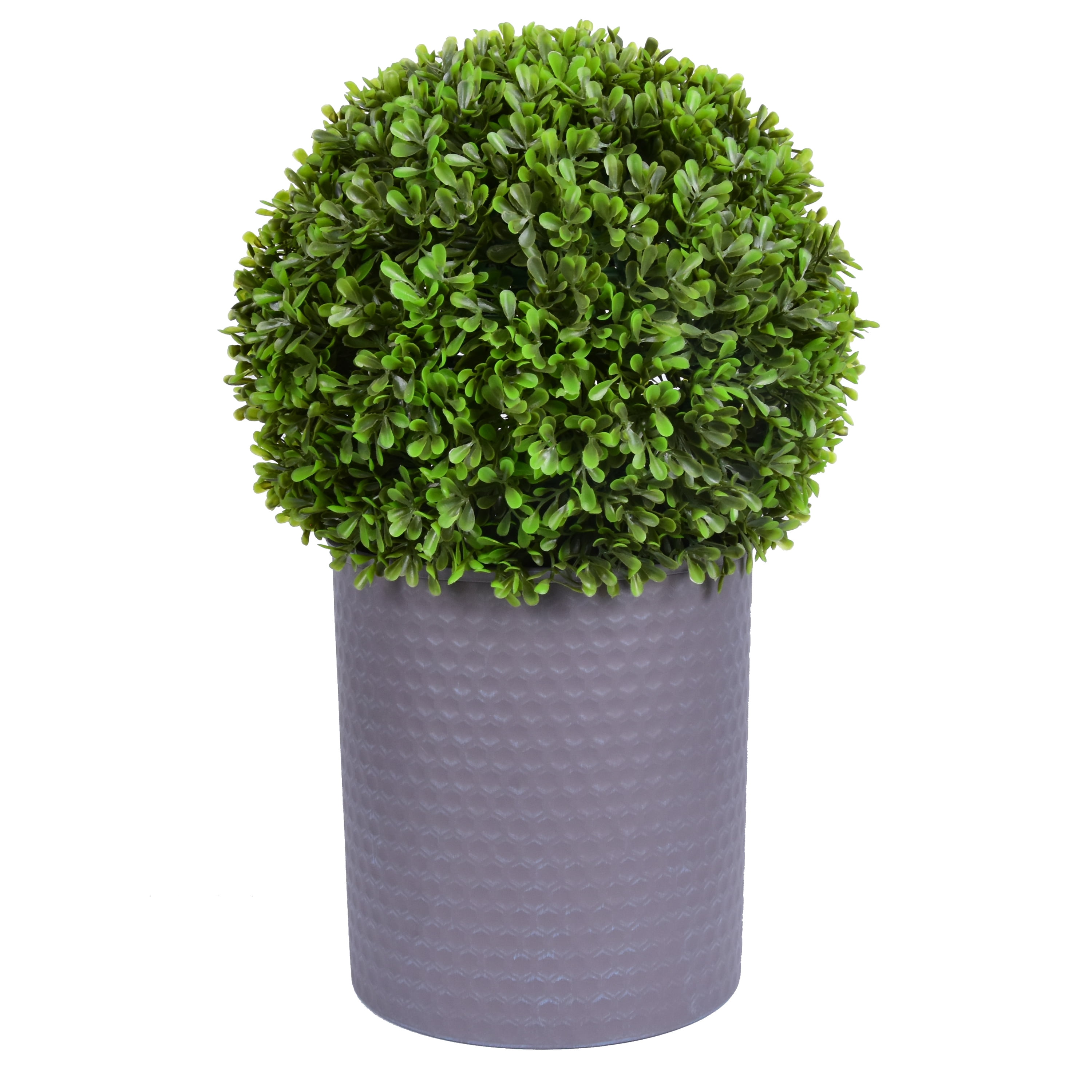 Better Homes & Gardens Topiary Outdoor Round Decor with Solar Powered Warm White LED Lights Murraya Exotic PE 11.5x11.5x17.9 inch