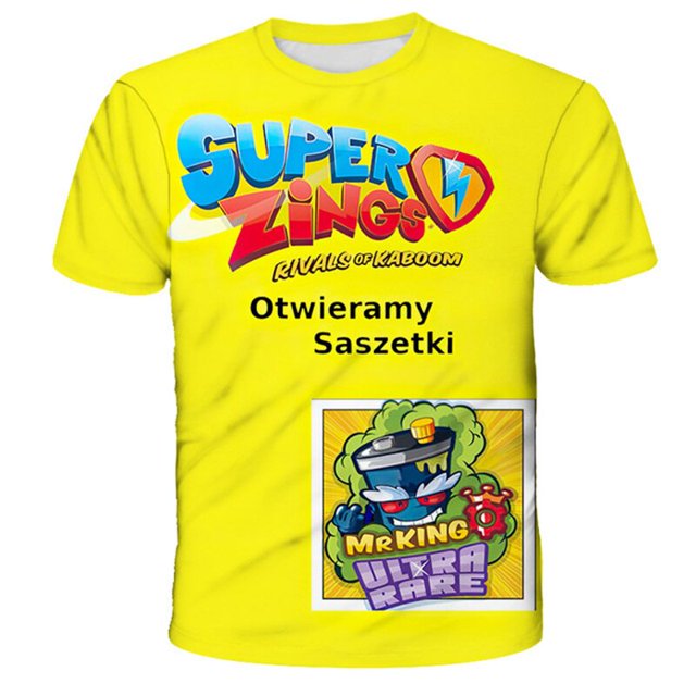 Camisetas Super Zings, ropa para niños, novedad de verano 2023, camisetas de manga corta con dibujos animados, camisetas informales con cuello redondo de 1 a 14 años, Tops10T Gao Jinjia LED
