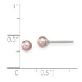 thumbnail image 6 of Auriga Fine Jewelry 925 Sterling Silver Purple Round FWC Pearl Stud Earrings for Women (L- 3 to 4mm, W- 3 to 4mm), 6 of 6