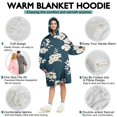 thumbnail image 5 of Wearable Oversized Blanket,Pioneer Flower Floral Print Pattern Wearable Blanket Hoodie for Adults,Cozy Hooded Blankets with Super Pockets,Super Warm Fuzzy Pullover for Women & Men, 5 of 6