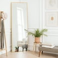 thumbnail image 4 of Mirror Full Length, 64"x21" Floor Mirror with Stand, Aluminum Alloy Frame & Shatterproof Glass Full Body Mirror, Standing Hanging or Leaning Against Wall for Bedroom Closet, 4 of 8