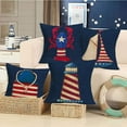 thumbnail image 2 of Ocean Sea Pillow Covers Navy Blue Red The Stars and Stripes Flag 18x18 Inch Throw Pillow Cover Lobster Sailboat Lighthouse Nautical Pillow Cases Cotton Linen Home Living Room Decor Pillows, 2 of 5