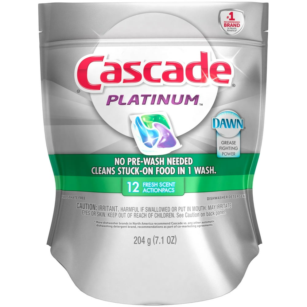 Cascade Platinum ActionPacs Dishwasher Detergent Fresh Scent 12 Ct